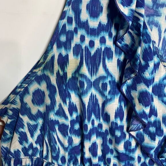 5 for $25🔥JMS Blue Floral Paisley Tie Dye Maxi Summer Dress 4X (26W/28W) - Picture 3 of 7